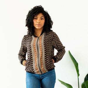 Bohemian Silk Bomber Jacket